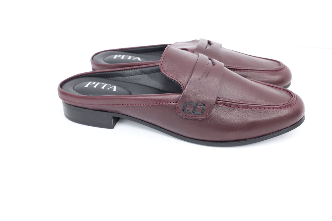 Pita Loafers Calfskin Leather Burgandy